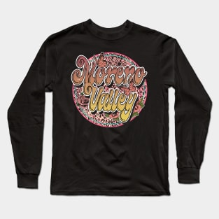 Graphic Proud Moreno Name Flower Birthday 70s 80s 90s Vintage Styles Long Sleeve T-Shirt